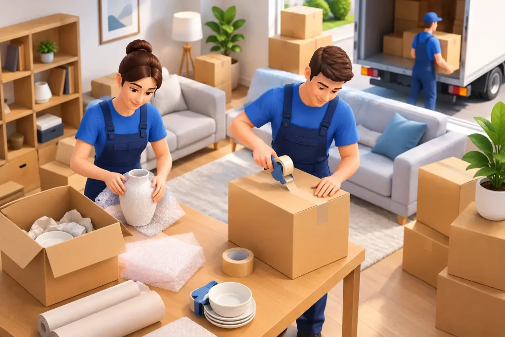 Einpackservice für den Umzug ohne Stress