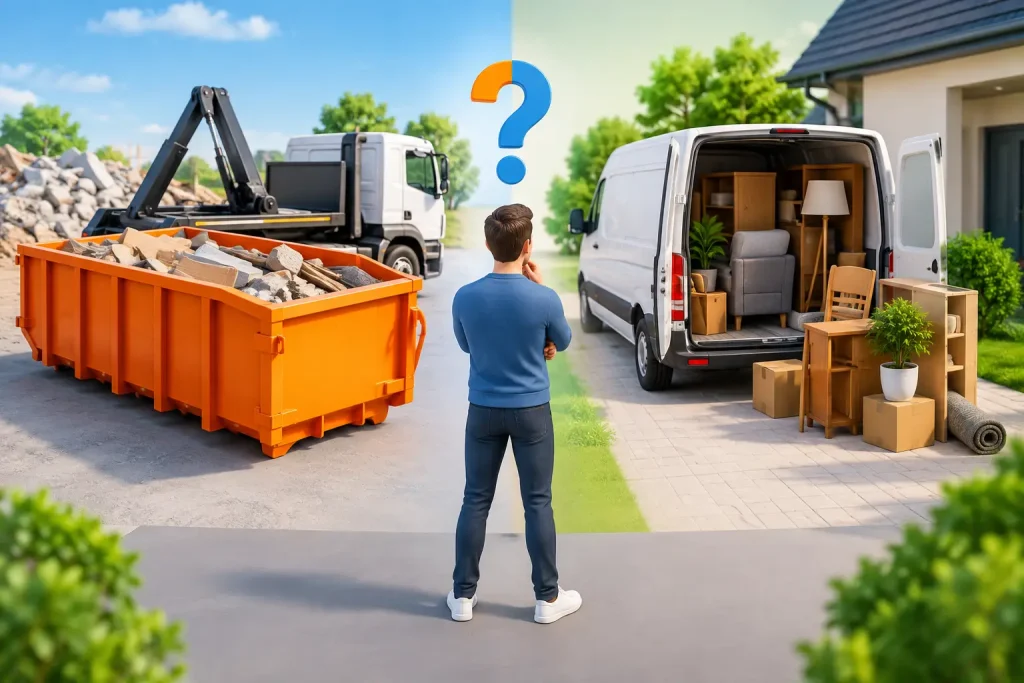 Containerdienst oder Entrümpelungsfirma: Was passt?